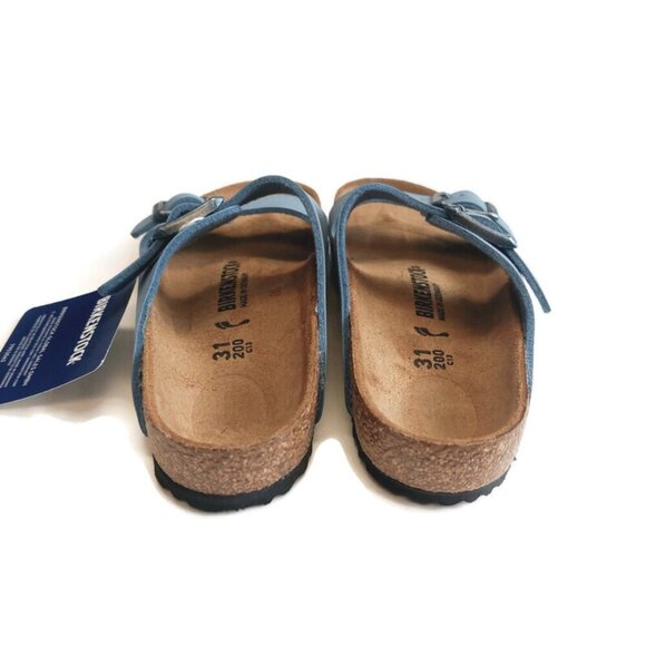 Birkenstock Arizona Birkibuc Sandals Kids Size US C 13 EU 31 Blue NARROW - Picture 6 of 9